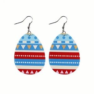 🎉 BOGO 1/2 OFF ❗️Easter Colorful Egg-shaped Faux Leather Drop Dangle Earrings